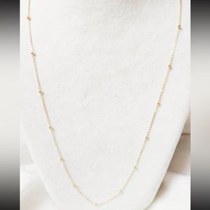 18k solid gold ball mesh necklace